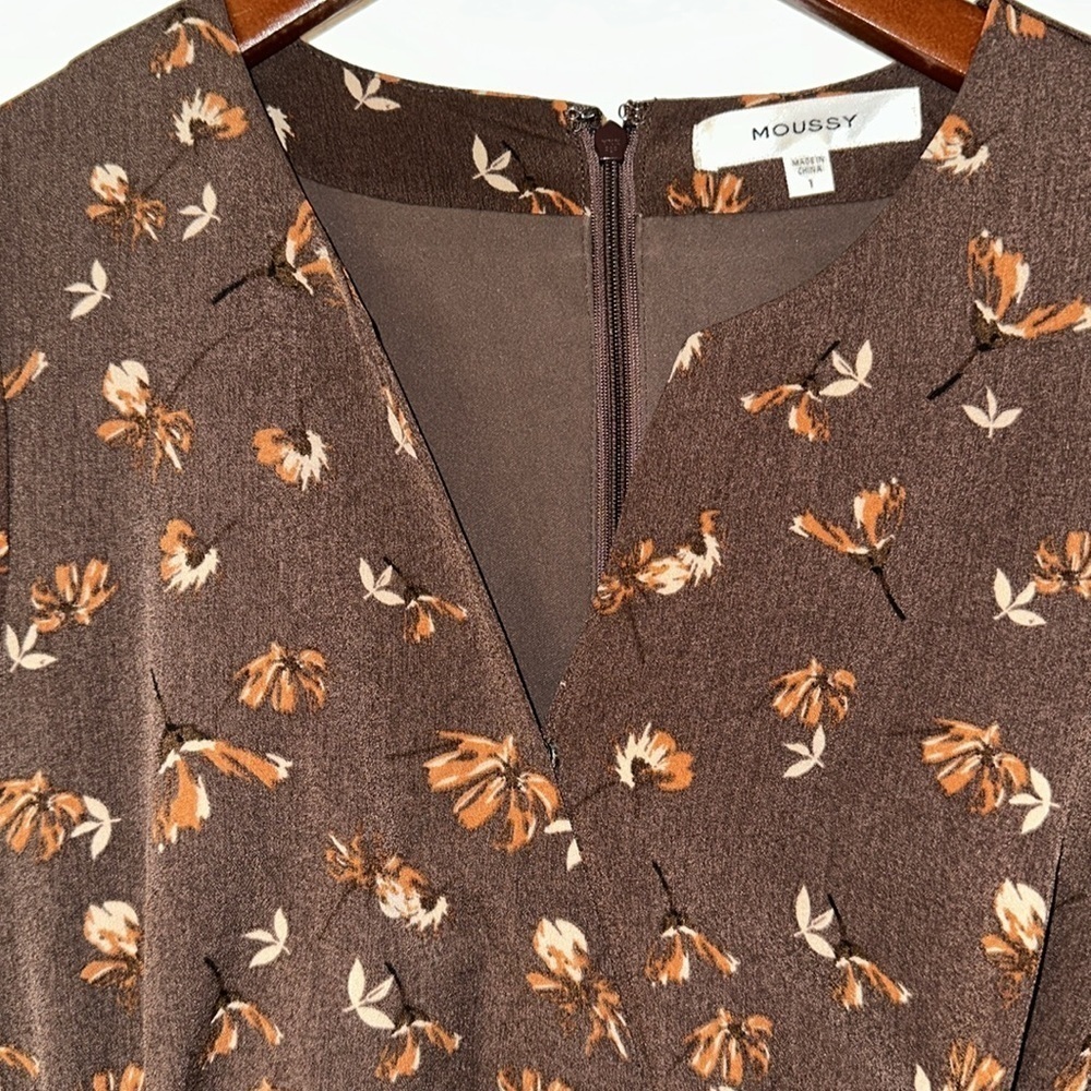 Moussy Brown Floral Midi Dress - Picture 4 of 16